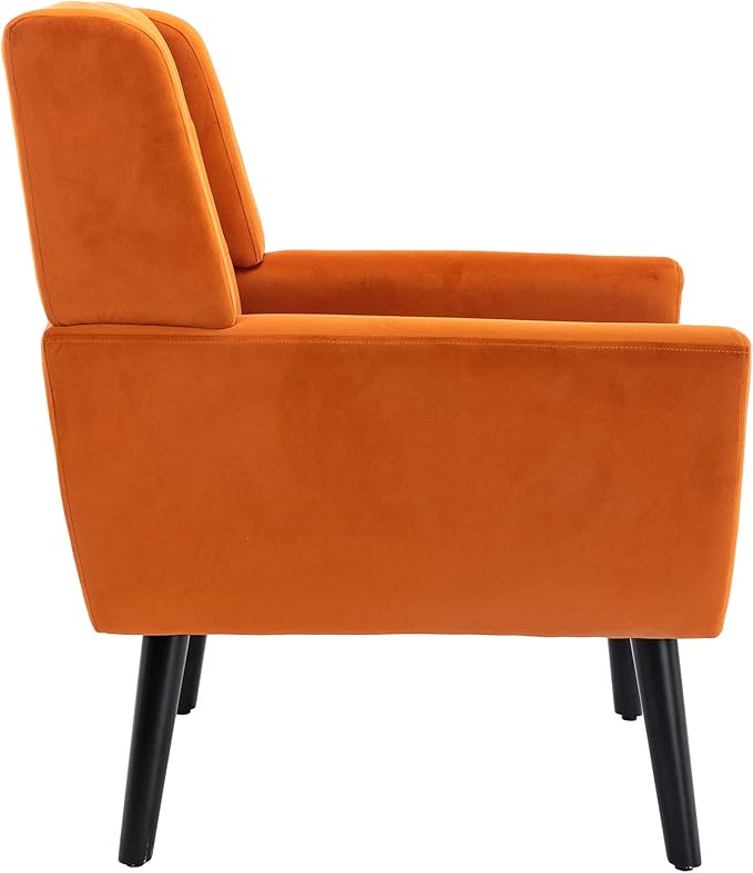 Modern Soft Velvet Material Ergonomics Accent Chair Living Room Chair Bedroom Chair Home Chair with Black Legs for Indoor Home