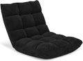 Giantex Folding Floor Chair with Back Support 14 Adjustable Position Padded Sleeper Bed Couch Recliner Floor Gaming Chair for Adults Meditation Living Room Bedroom Black