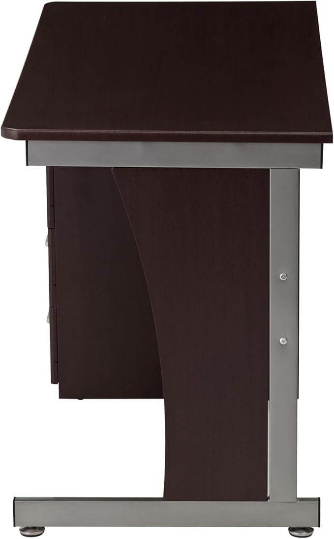47.25 Computer Desk with Drawers Home Office Desk with Storage Heavy Duty and Water Resistant Study Table Chocolate Brown