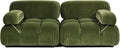 Jennifer Taylor Home Marcel 72.5 Bubble Modular Modern 2-Piece Loveseat Sofa Olive Green