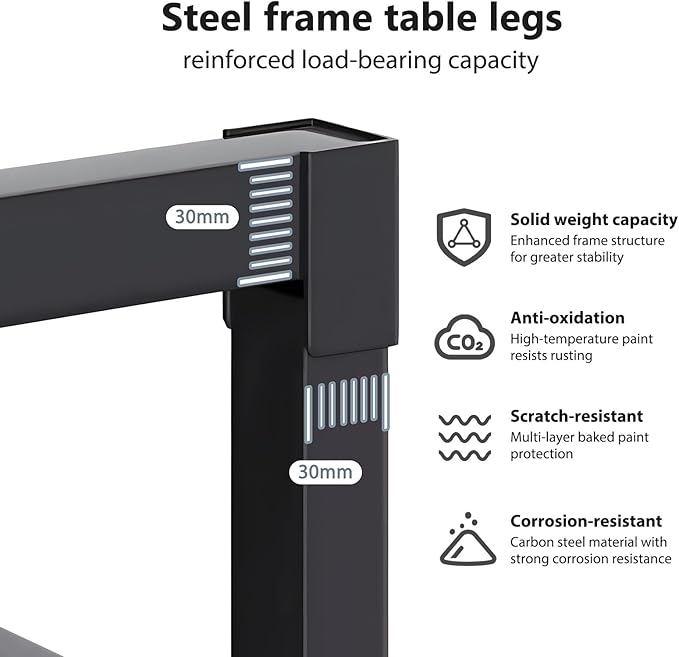 DlandHome 71 inches X-Large Computer Desk Composite Wood Board Decent and Steady Home Office Desk/Workstation/TableBlack23.6Wide