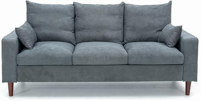 Panana Modern Sofa Couch for Living Room Sofa Couch 3 Seater in Linen Fabric Grey