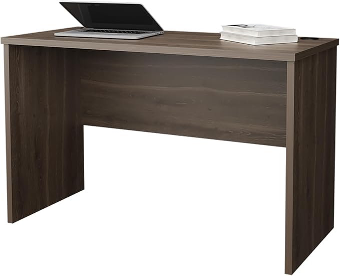 Rough Rock Minimalist Home Office Work Desk with Cable Management Dark Walnut