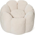 HOMMPA Bean Bag Chair for Adults Comfy Velvet Bean Bag Couch with Back Support Flower Shaped Oversized Sofa for Living RoomBedroomDormBeige