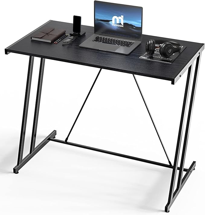 Computer Desk Mehoom Study Desk for Home Office Writing Desk for Small Space Office Modern Simple Design Laptop Desk Small Computer Table 35.4 Black Corner Desk