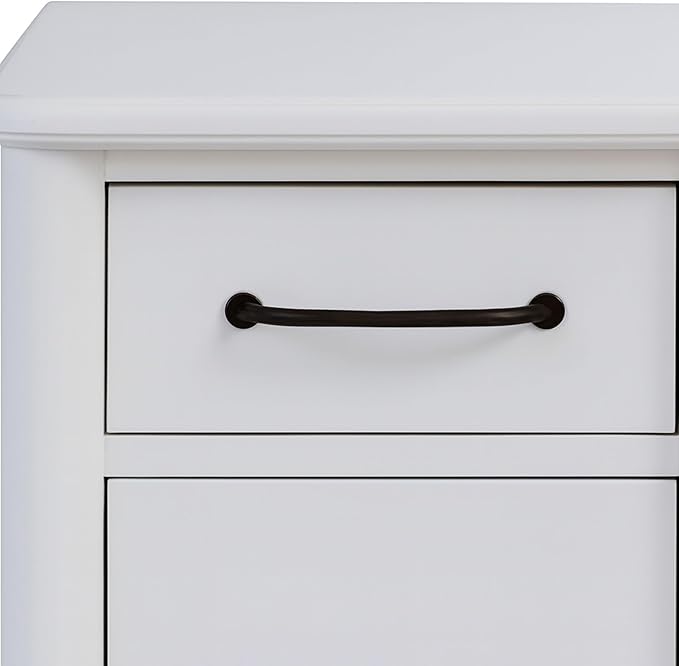 2 Drawer Small File Cabinet with Lock - Solid Wood Under Desk Locking Drawers Storage Organizer for Home Office Filing CabinetsWhite