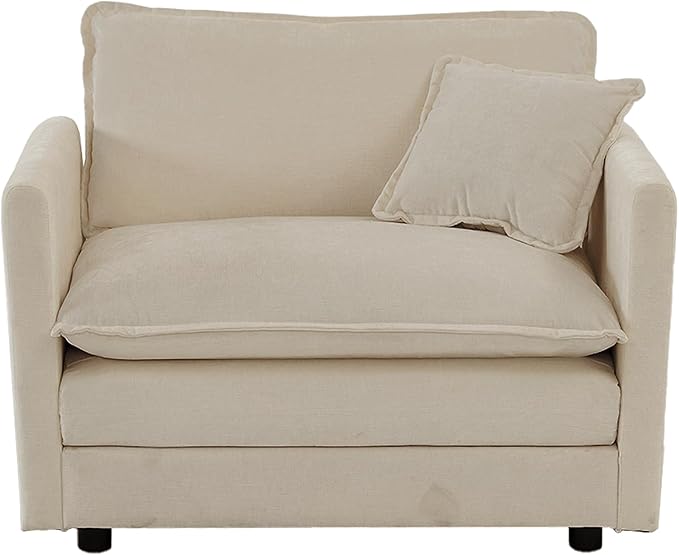 41.4 Chenille Oversized Accent Cloud Couch Modern Luxury Arm Chair with Pillow for Living Room Bedroom Apartment Office Light Coffee