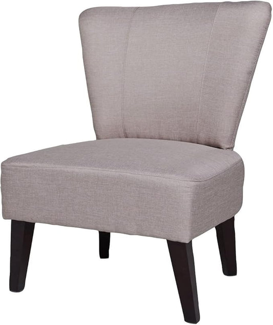 Alice Collection Contemporary Fabric Upholstered Living Room Accent Chair Beige