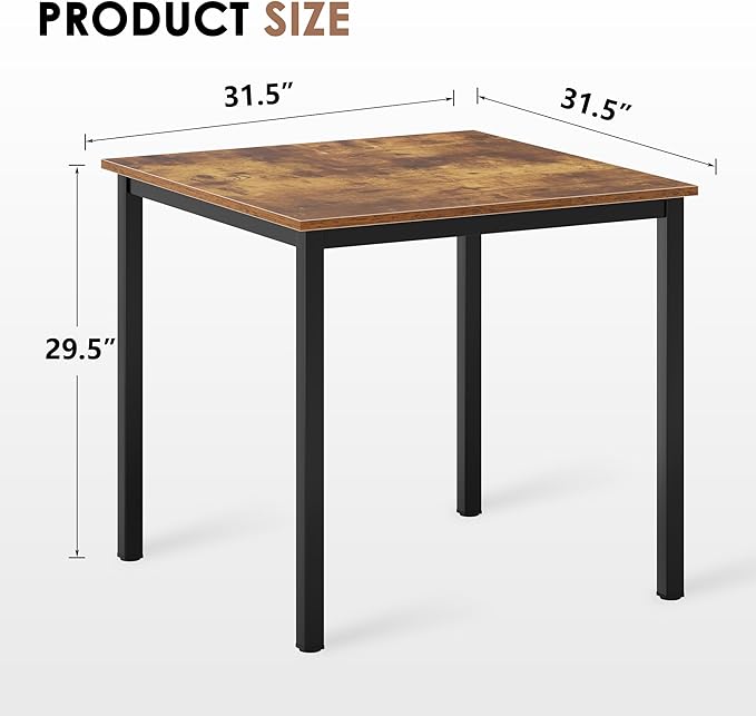 DlandHome Small Computer Desk for Home Office Activity Table Writing Table for Small Spaces Study Table Student Laptop Desk31.5x31.5InchRetro