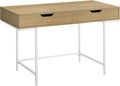 Computer Desk Home Office Laptop Storage Drawers 48 l Work Natural Laminate White Metal Contemporary Modern