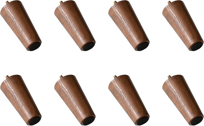 HULALA HOME 8 High Legs for Sectional Sofa Couch Walnut