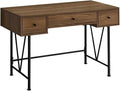 Computer Desk Home Office Laptop Storage Drawers 48 l Work Walnut Laminate Black Metal Transitional