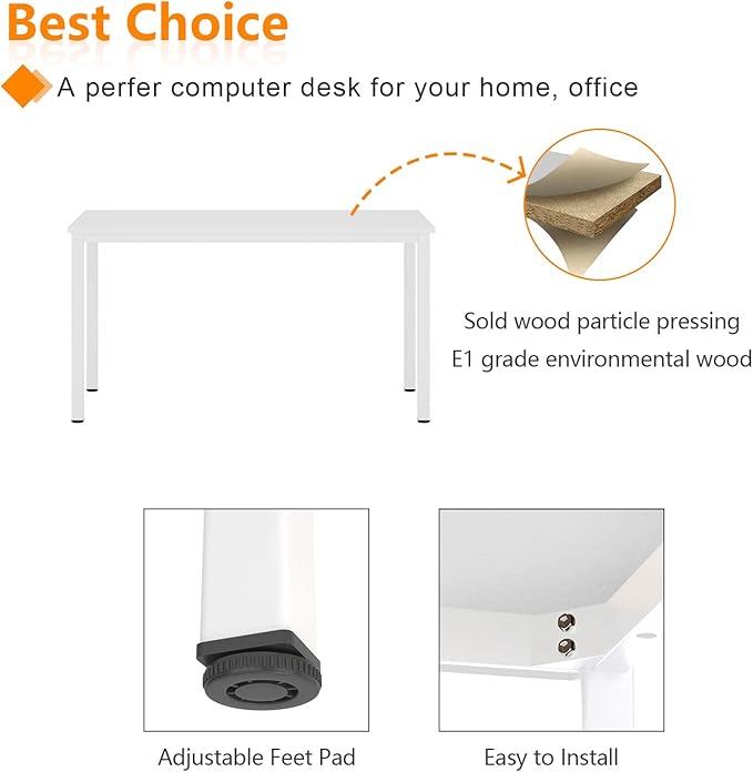 Need 31 Inch Small Computer Desk Modern Simple Style Writing Desk for Home Office Basic PC Work Desk with White Metal Frame White