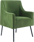 HomePop Modern Accent Chair Homepop Home Décor Accent Chairs for Living Room &amp Bedroom Fabric Reading Living Room Side Chair Single Sofa with Lounge Seat and Metal Legs - Green Velvet