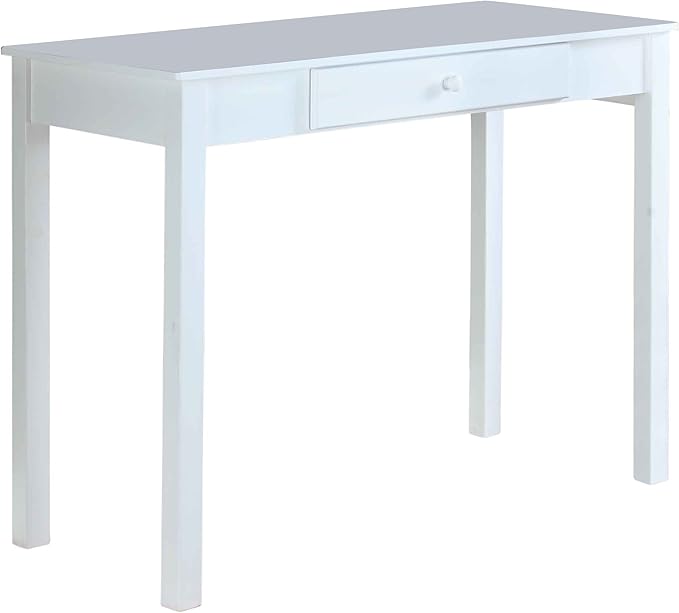 Kings Brand White Finish Wood Home Office Secretary Writing Desk