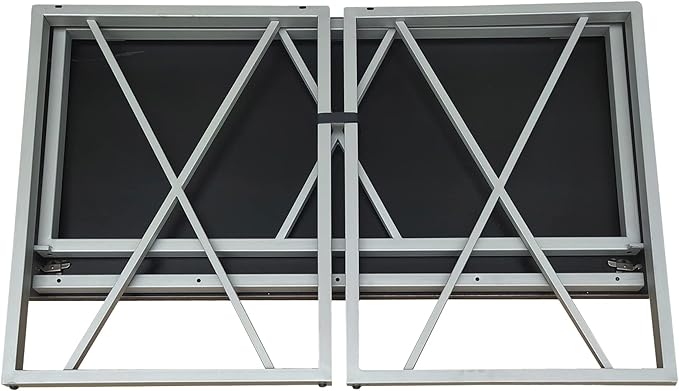 Leick Home Collapsible X Writing Computer Desk Space Saving for Bedroom Home Office Small Spaces Fully Assembled in Weathered Wood/Satin Nickel 70002-WWNK