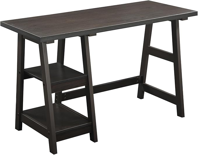Convenience Concepts 090107ES Trestle Desk Espresso