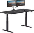 Vari ComfortEdge 72x30 Inch Adjustable Electric Standing Desk – Sit Stand VariDesk with Memory Presets Sloped Edge 180 LB Capacity + Tool-Free Assembly (Black/Black)