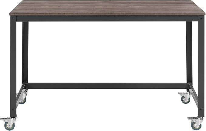 Modway Vivify Industrial Modern Computer Office Desk With Locking Casters