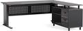LITTLE TREE Large Computer Desk with File Cabinet 63 Inch Executive Desk L Shaped Office Desk with Drawers and Storage Shelves Business Furniture Desk Workstation for Home Office
