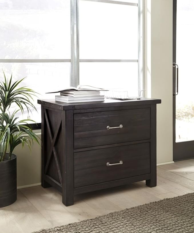 Modus Furniture Yosemite Solid Wood Lateral File Cabinet Café