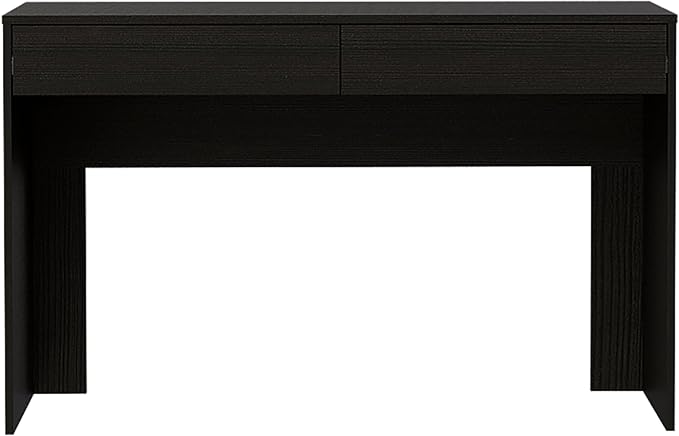Tampa Modern Writing Desk with Two Drawers 47.3 Wide Spacious Tabletop Compact Home Office Desk for Students &amp Professionals Black