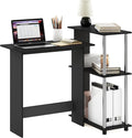 Furinno Abbott Corner Computer Desk with Bookshelf Americano/Chrome