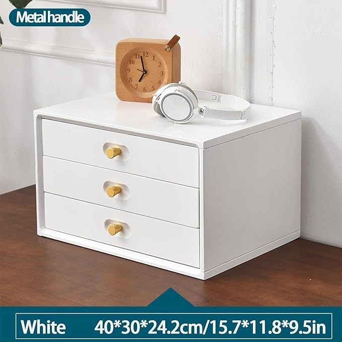 Wood File Cabinets - Wooden Desktop Multilayer Drawer Jewelry Box Office Supplies Storage for Home &amp Workspace Stylish Countertop Solution