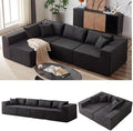 104 Corduroy Modular Sectional Viral Cloud Couch with ChaiseCloud Sectional L-ShapedSofa Bed for Living RoomMemory Foam Compressed Boneless Couches in a BoxNo Assembly RequiredBlack
