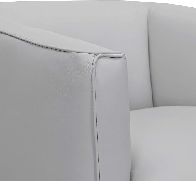 Armen Living Whitney Swivel Leather Barrel Chair