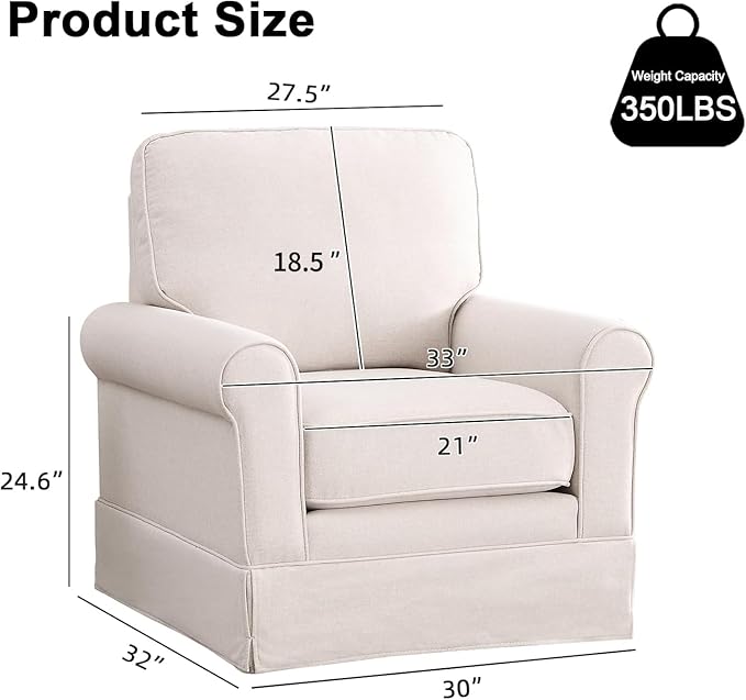 INZOY Swivel Accent Chair Set of 2 Mid Century Modern Chair Comfy Swivel Barrel Reading Chair Upholstered Square Chair for Living Room Bedroom Small Spaces Fully Assembled Beige