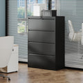 Lateral File Cabinet with Lock – Heavy-Duty Metal Filing Cabinet for Home Office Space-Saving Wide Storage for Letter/Legal/A4/F4 Silent Full-Extension Slides Easy-Assembly (Black + Classic)