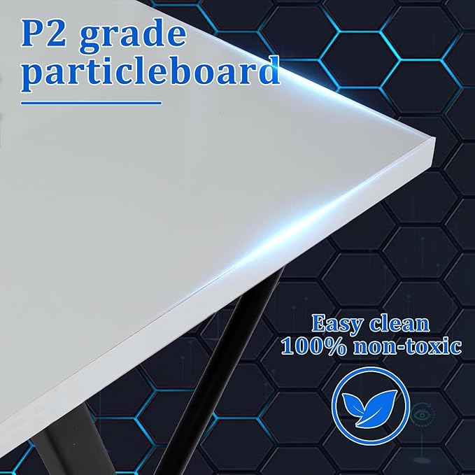 51 inch L Shaped Gaming Desk Computer Desk for Bedroom White L shaped Desk for GamingHome Office Desks with Detachable Monitor Stand Corner Desk for Small PlaceLargeCarbon FiberWhite desk