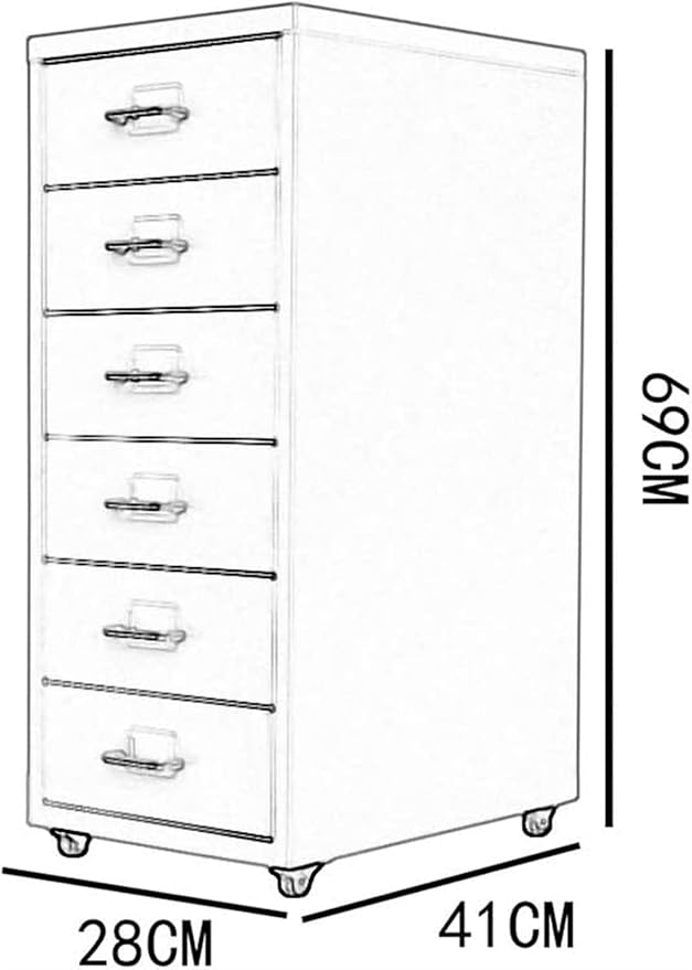 File Cabinet 6 Drawer Cabinet Office Data Cabinet Under Desk Storage Cabinet Side Cabinet (Color : A)