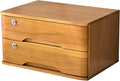 Flat File Cabinet Storage Desktop Drawer Cabinet Desktop Storage Box with Drawers - Lockable File Cabinet Solid Wood Storage Box Home Office Desk Drawer Cabinet (2 Layer)