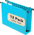 Plastic Hanging File Folder Extra Capacity12 Pack Reinforced Hang Folders with Heavy Duty 2 Inch ExpansionFiling Cabinet Folders Letter SizeHanging Organizer Designed for Bulky Files(Blue)