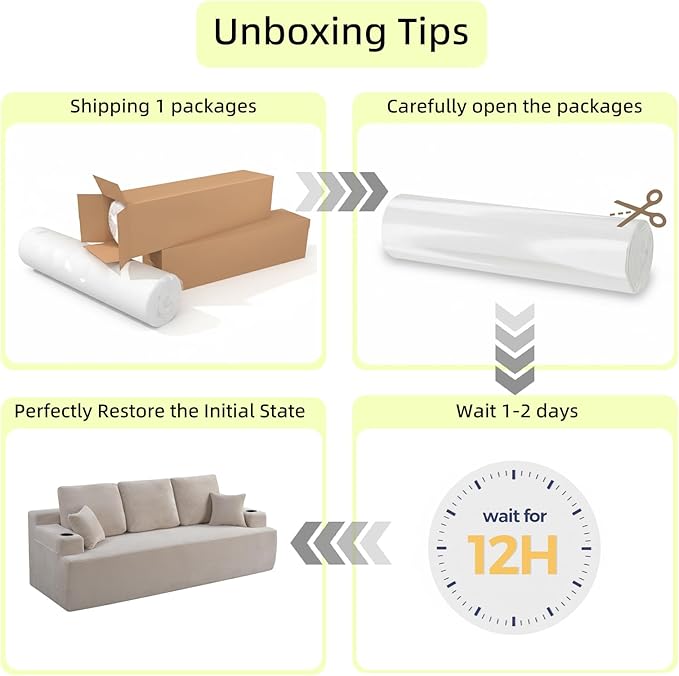 87 Modern 3-Seater loveseat Sofa Comfy Deep Seat Boneless Couch with Plush Corduroy Fabric Built-in Cup Holders &amp Side Storage Pockets for Living Room Bedroom and Apartment