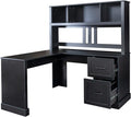 WERSMT L Shaped Computer Desk with Drawers Corner Desk Large Storage Gaming Desk Home Office Desks with Bookshelf Easy to Assemble Black