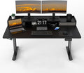 63 x 30 Inch Electric Standing Desk with 2 Drawers Adjustable Height Widened Stand Up Desk with Storage Sit to Stand Ergonomic Workstation for Home Office Classic Black
