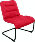 Durable Metal Modern Chair with Soft Comfortable Cushion Red - Ideal for Bedrooms Living Rooms Dorms Indoor Spaces Accent and Lounging