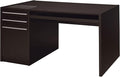 Contemporary Wood Computer Desk 60 W x 30 D x 30.75 H Cappuccino Finish 3 Drawers with Keyboard Drawer Modular Home Office Desk Modern Style