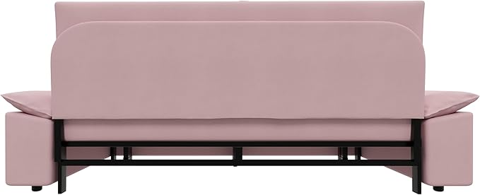 Pull Out Sofa Bed Queen 3 in 1 Convertible Sleeper Sofa Couch with Pullout Bed Comfy Futon Sofa cama moderno Velvet Recliner Loveseat for Living Room Apartment Small Space 70 Pink