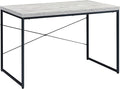 Antique White and Black Writing Desk with Metal Sled Base Workstation Computer Desk for Study and Home Office