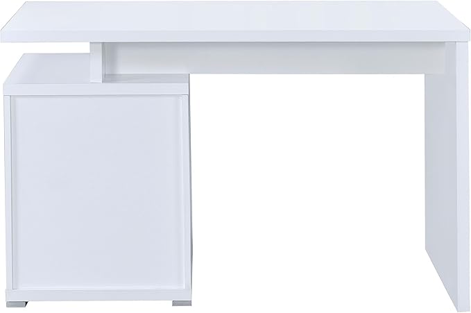 Coaster Home Furnishings - Irving - Engineered Wood - 2-Drawer Computer Desk with File Cabinet Rectangular Desk with Smooth Top and Plastic Glides - Home Office - 47-Inch - White - 800110