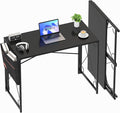 VECELO 39 Inch Folding Desk Simple Assembly Desk Writing Computer Desk for Home Office Study Office Desk Foldable Table for Small Spaces Black