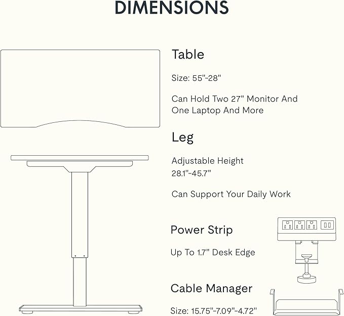 FLEXISPOT EN2 Whole-Piece Bamboo Standing Desk Clamp Power Strip 55 x 28 Electric Stand Up Height Adjustable Desk with Cable Management (Grey Frame + 55 Bamboo Top 2 Packages)