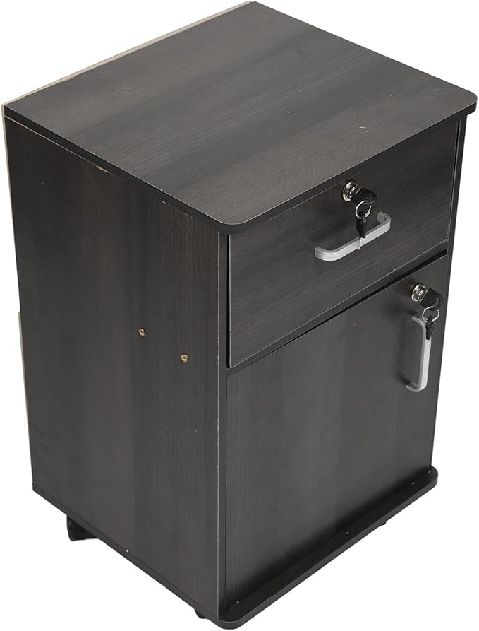Under Desk Mobile File Cabinet Enhanced Safety Multiple Drawers Mobile File Cabinet for Home (Walnut Color)