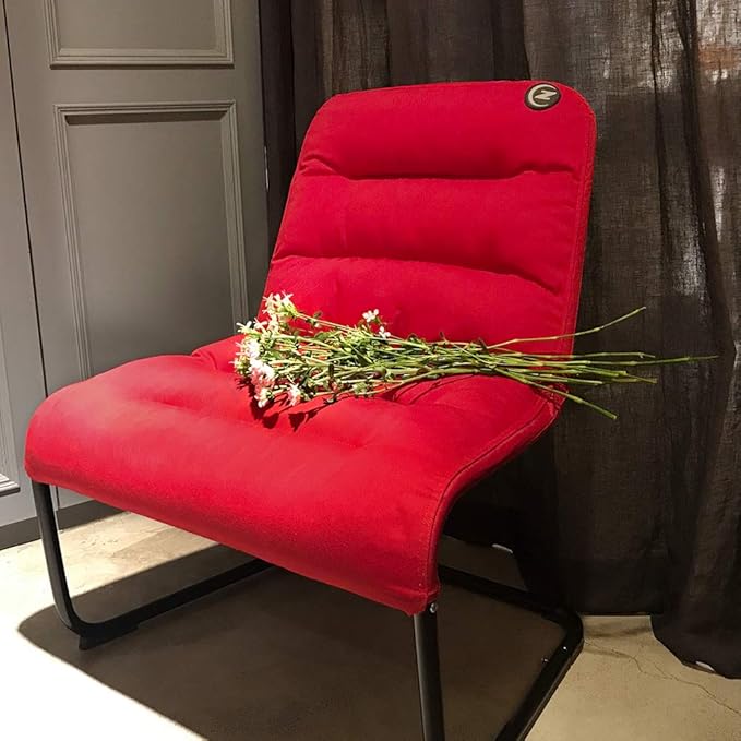 Durable Metal Modern Chair with Soft Comfortable Cushion Red - Ideal for Bedrooms Living Rooms Dorms Indoor Spaces Accent and Lounging