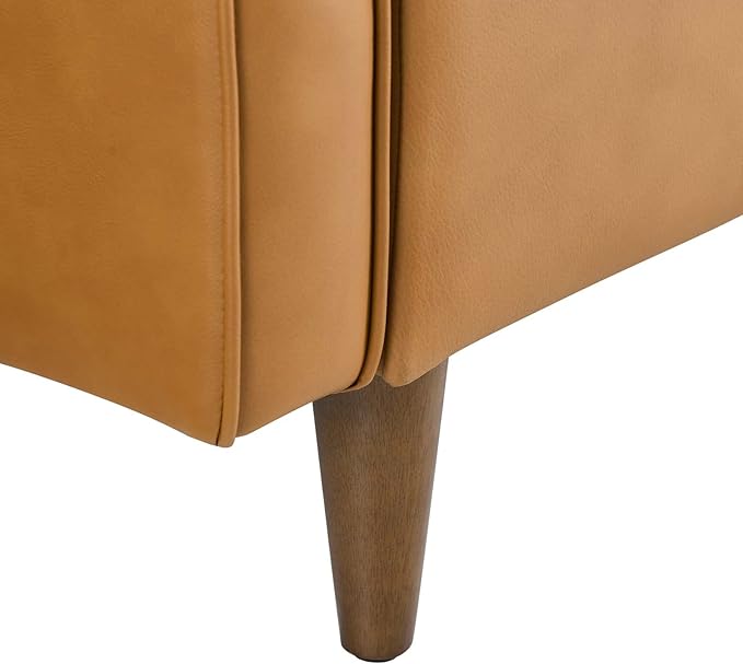 Modway Impart Upholstered Genuine Leather Loveseat in Tan