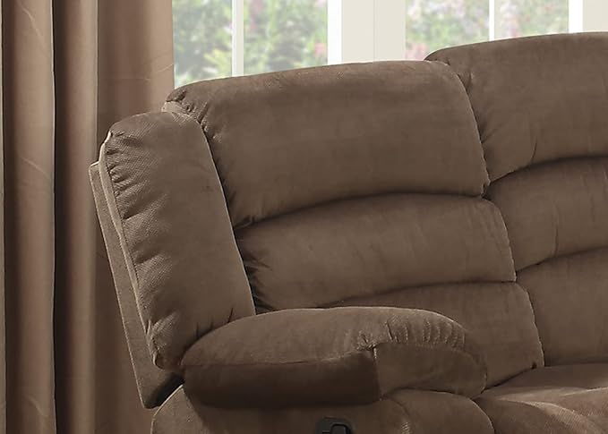 AC Pacific 2 Piece Bill Collection Contemporary Living Room Upholstery Sofa Set Brown